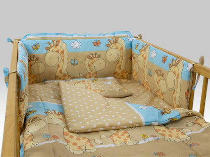 Lenjerie MyKids Happy Giraffe Maro 4 Piese 140x70