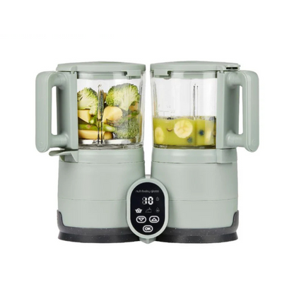 Babymoov - Robot multifunctional Nutribaby Glass 4 in 1 din sticla si otel inoxidabil Celadon Green