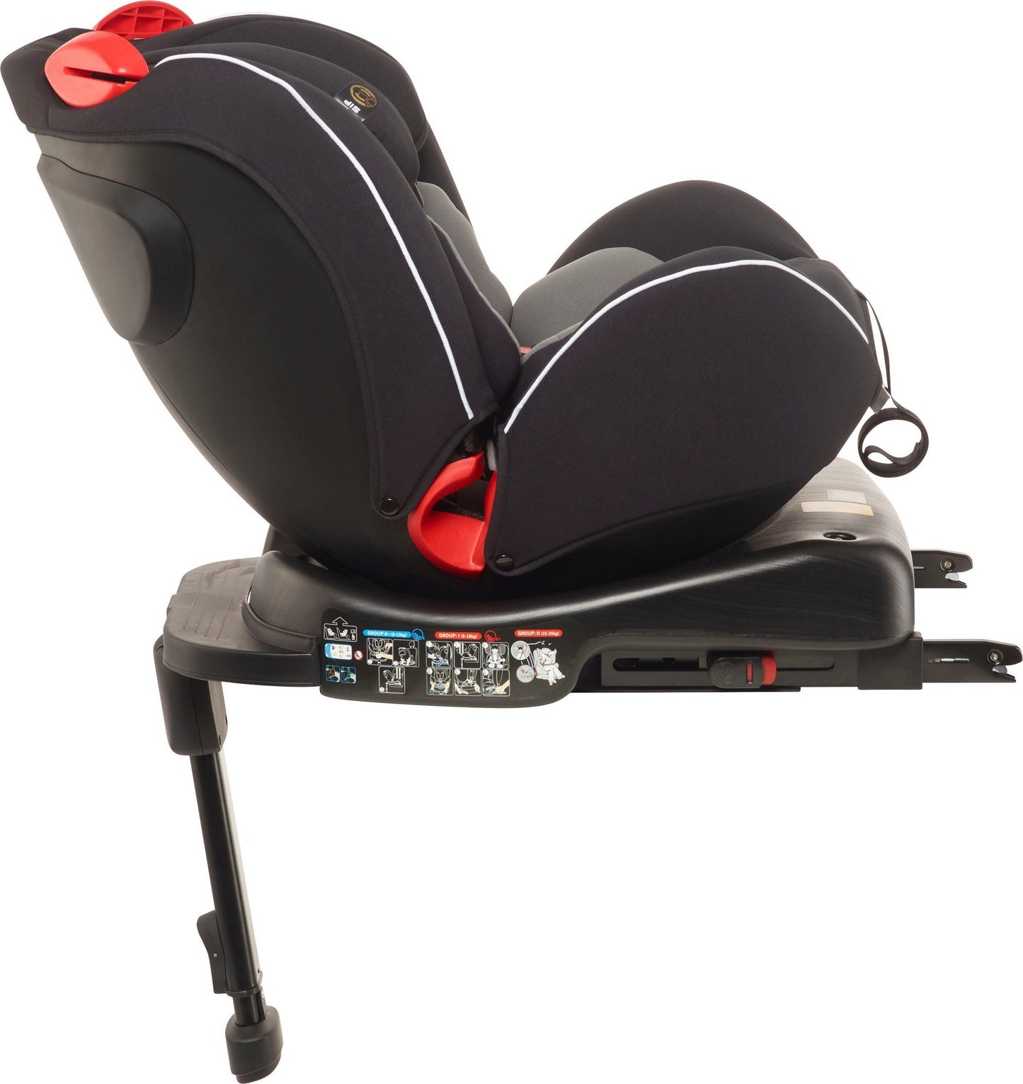 BabyGo - Scaun auto rotativ Fixleg 360 Black, 0-25 kg