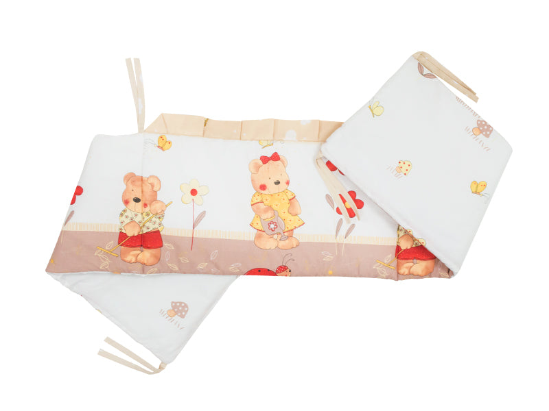 Lenjerie MyKids Teddy Gradina Maro 4 Piese 120x60