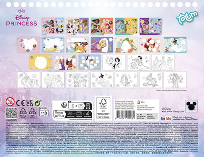 Carte de colorat & abtibilduri cu numere - Disney Princess