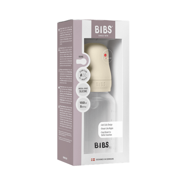 BIBS - Set complet biberon anticolici PP fara BPA, 150 ml, Silicon, Ivory