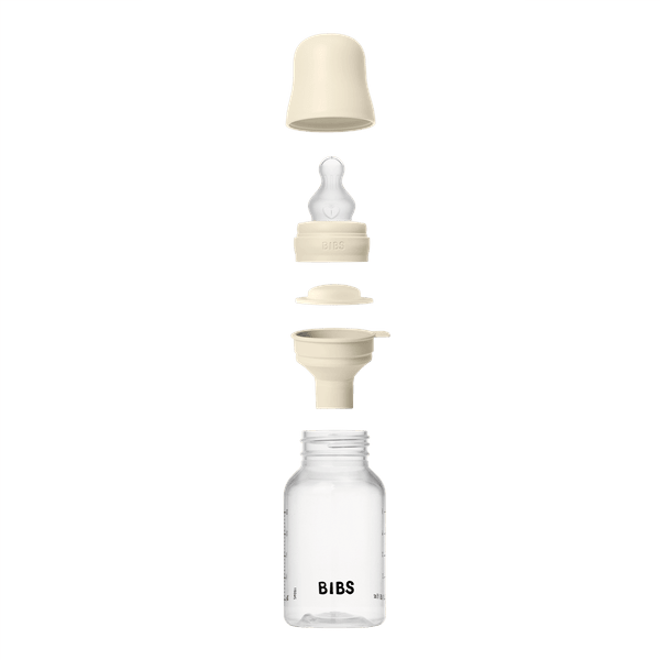 BIBS - Set complet biberon anticolici PP fara BPA, 150 ml, Silicon, Ivory