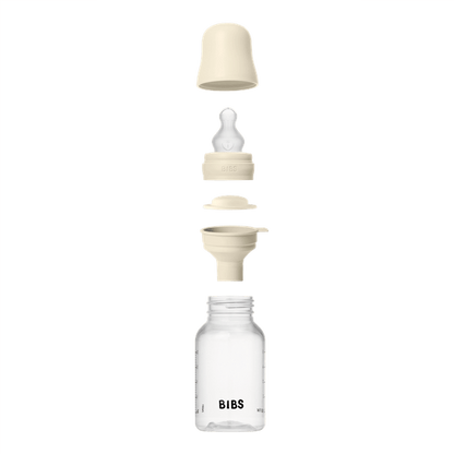 BIBS - Set complet biberon anticolici PP fara BPA, 150 ml, Silicon, Ivory