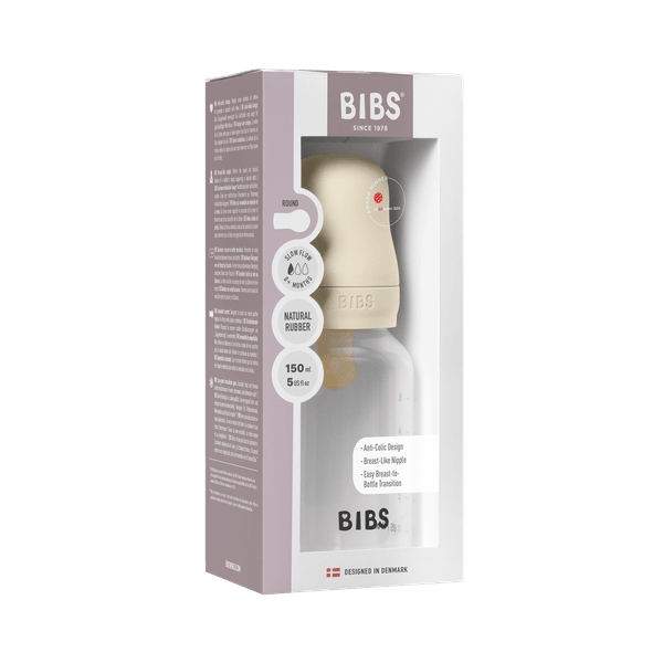BIBS - Set complet biberon anticolici PP fara BPA, 150 ml, Latex, Ivory