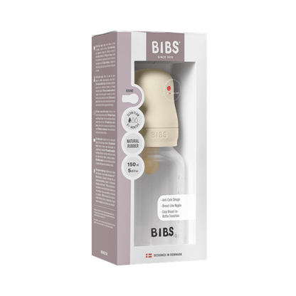 BIBS - Set complet biberon anticolici PP fara BPA, 150 ml, Latex, Ivory