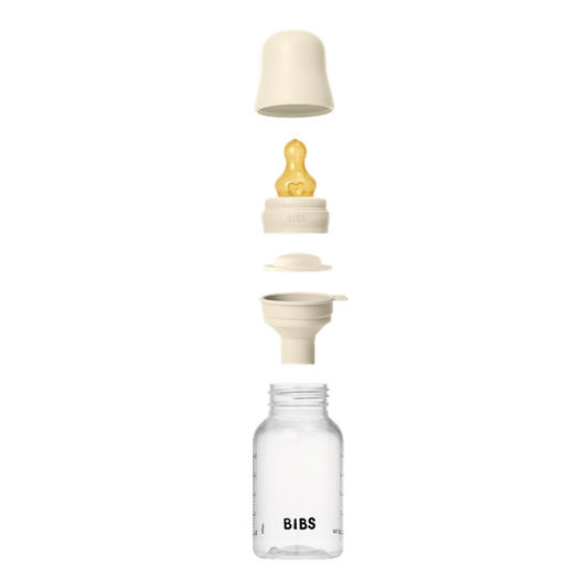 BIBS - Set complet biberon anticolici PP fara BPA, 150 ml, Latex, Ivory