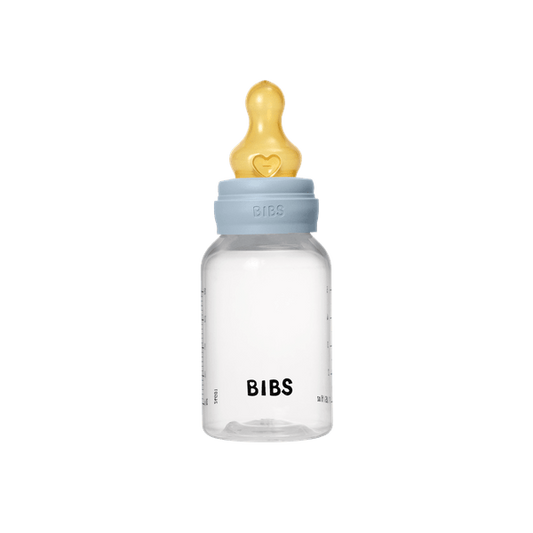 BIBS - Set complet biberon anticolici PP fara BPA, 150 ml, Latex, Baby Blue
