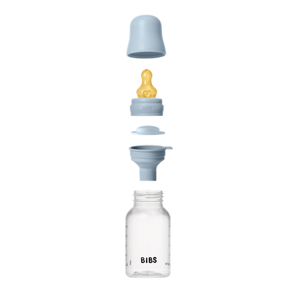 BIBS - Set complet biberon anticolici PP fara BPA, 150 ml, Latex, Baby Blue