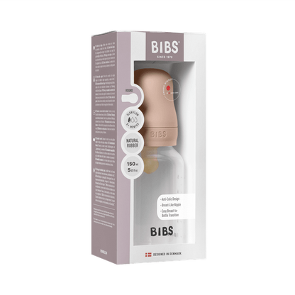 BIBS - Set complet biberon anticolici PP fara BPA, 150 ml, Latex, Blush
