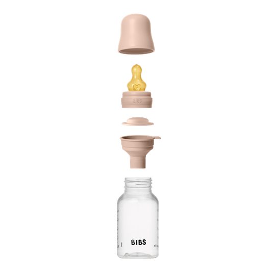 BIBS - Set complet biberon anticolici PP fara BPA, 150 ml, Latex, Blush