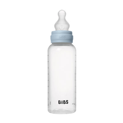 BIBS - Set complet biberon anticolici PP fara BPA, 270 ml, Silicon, Baby Blue