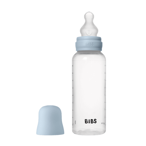 BIBS - Set complet biberon anticolici PP fara BPA, 270 ml, Silicon, Baby Blue
