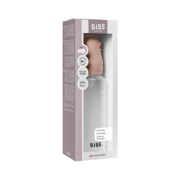 BIBS - Set complet biberon anticolici PP fara BPA, 270 ml, Silicon, Blush