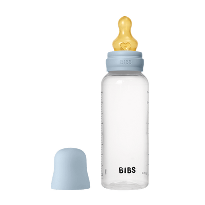 BIBS - Set complet biberon anticolici PP fara BPA, 270 ml, Latex, Baby Blue