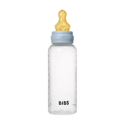 BIBS - Set complet biberon anticolici PP fara BPA, 270 ml, Latex, Baby Blue