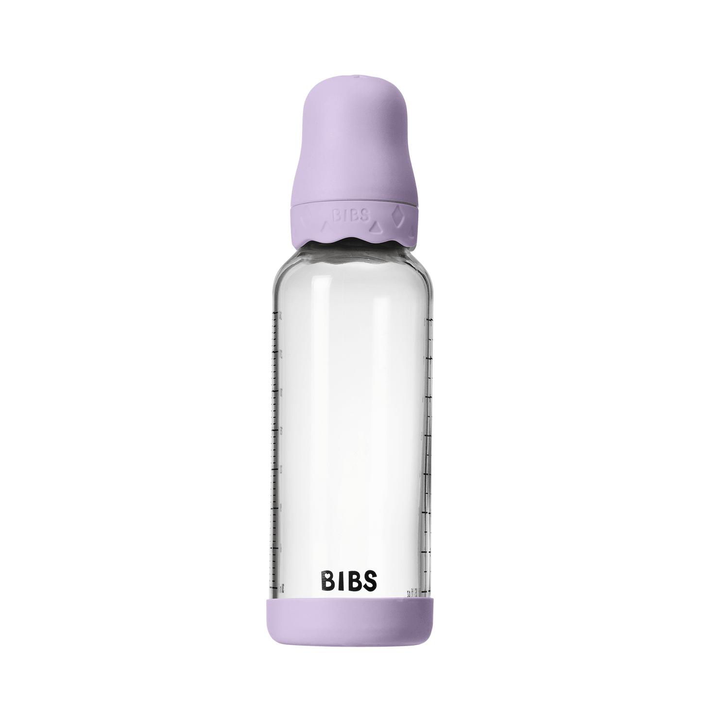 BIBS - Set complet biberon Boheme din sticla anticolici cu tetina din latex, flux mediu, 240 ml, Violet Sky