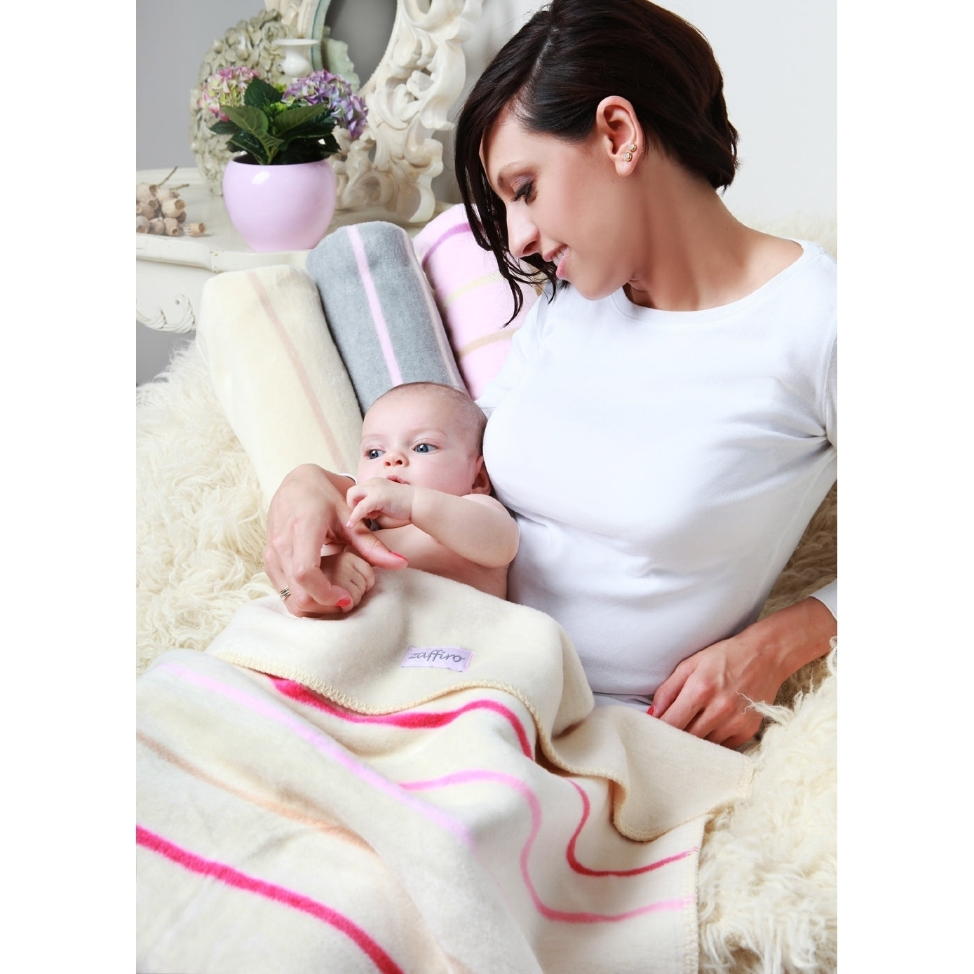 Paturica bebelusi Bumbac Linii 75x100 Womar Zaffiro AN-KBL-01