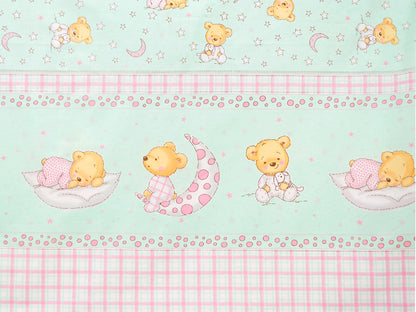 Lenjerie MyKids TEDDY STELUTE Turquoise M1 5 Piese 120x60 cm