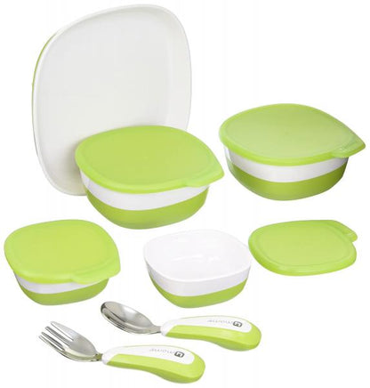 Scaun de masa 4moms White-Grey+Set Farfurii si tacamuri