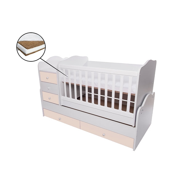 Patut transformabil VESSANTI Touring - Alb cu Bej