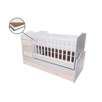 Patut transformabil VESSANTI Touring - Alb cu Bej