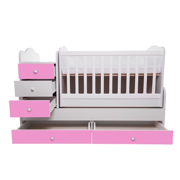Patut transformabil VESSANTI Touring - Alb cu Roz