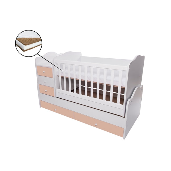 Patut transformabil VESSANTI Touring - Alb cu Cappucino