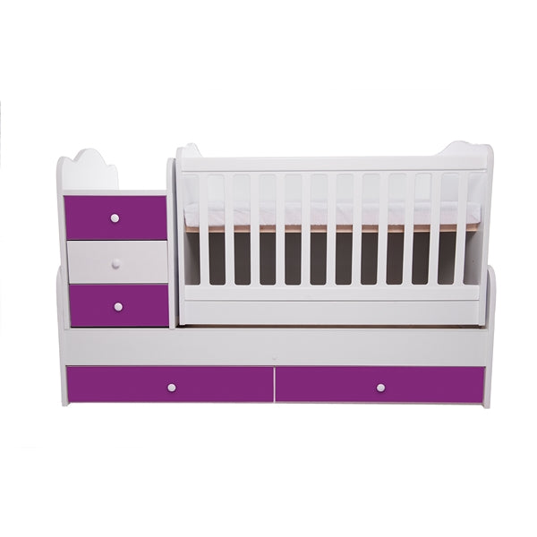 Patut transformabil VESSANTI Touring - Alb cu Violet