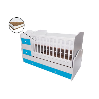 Patut transformabil VESSANTI Touring - Alb cu Albastru