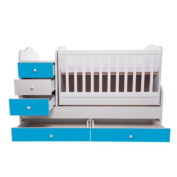 Patut transformabil VESSANTI Touring - Alb cu Albastru