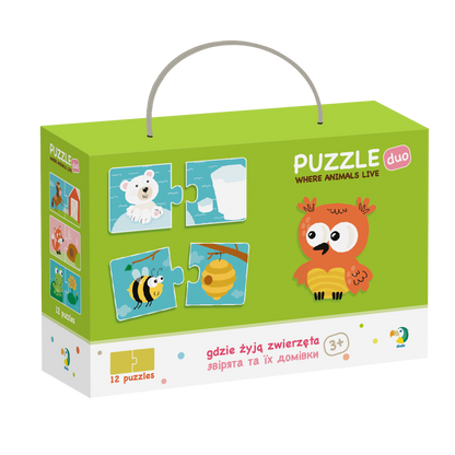 Duo Puzzle - Unde traiesc animalele? (2 piese)