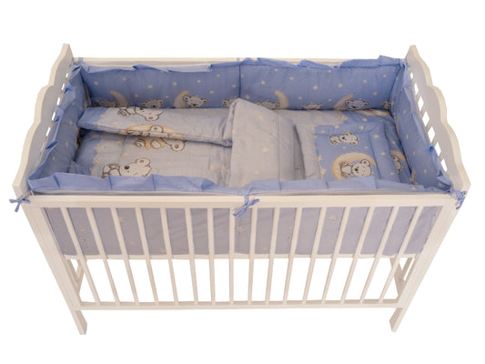Lenjerie MyKids Bear On Moon Blue M1 4+1 Piese 120x60