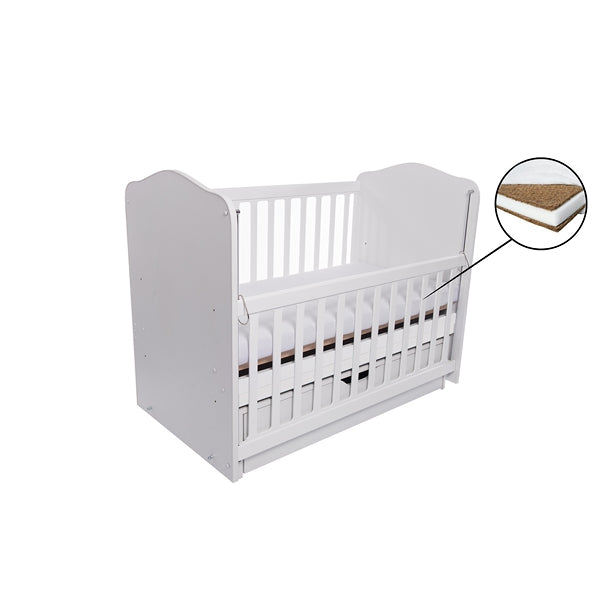 Patut VESSANTI Como Balansoar culisant - Alb + Saltea Cocos 10 cm