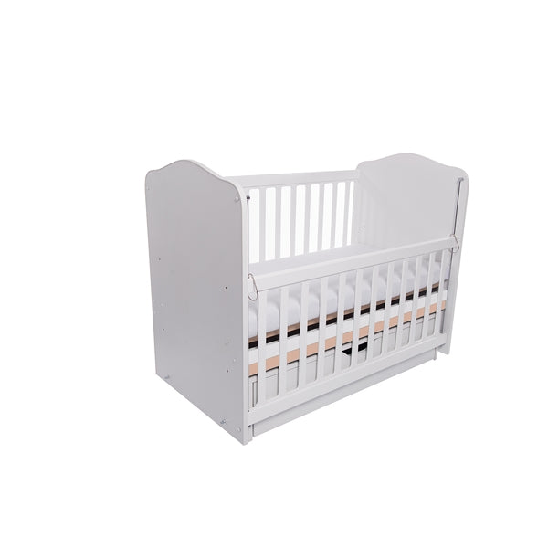 Patut VESSANTI Como Balansoar culisant - Alb cu Cappucino + Saltea cocos confort 120 x 60 x 12 cm