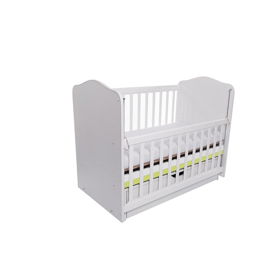 Patut VESSANTI Como Balansoar culisant - Alb cu Verde + Saltea cocos confort 120 x 60 x 12 cm