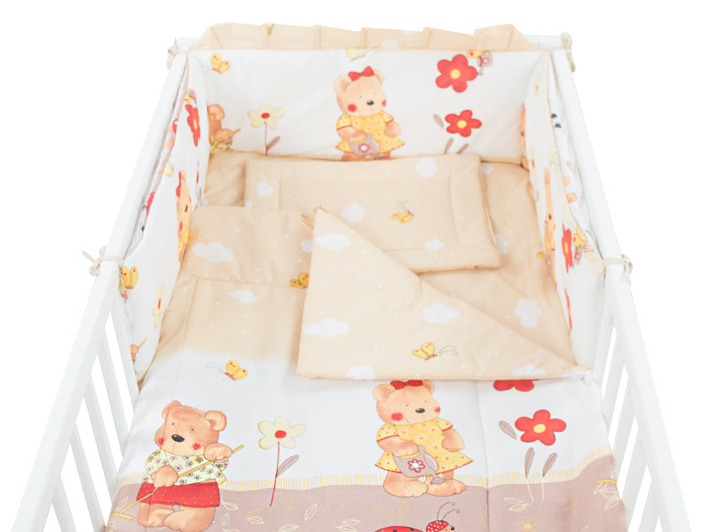 Lenjerie MyKids Teddy Gradina Maro 5 Piese 120x60