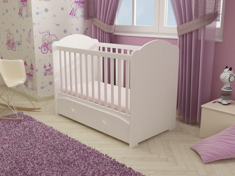 Patut cu sertar MyKids MIKI Alb-Alb D101