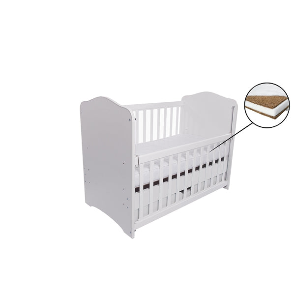 Patut VESSANTI Como culisant cu sertar - Alb + Saltea Cocos 10 cm