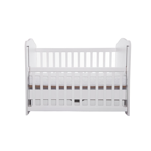 Patut VESSANTI Como culisant cu sertar - Alb + Saltea cocos confort 120 x 60 x 12 cm