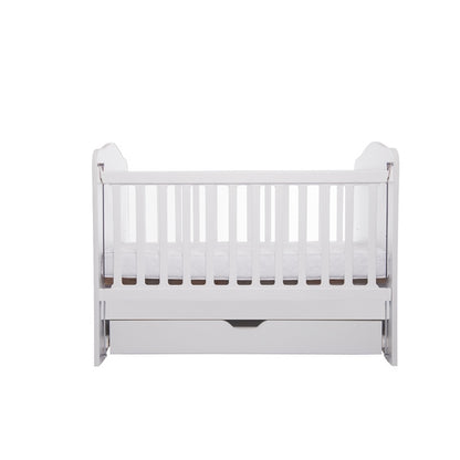 Patut VESSANTI Como culisant cu sertar - Alb + Saltea cocos confort 120 x 60 x 12 cm