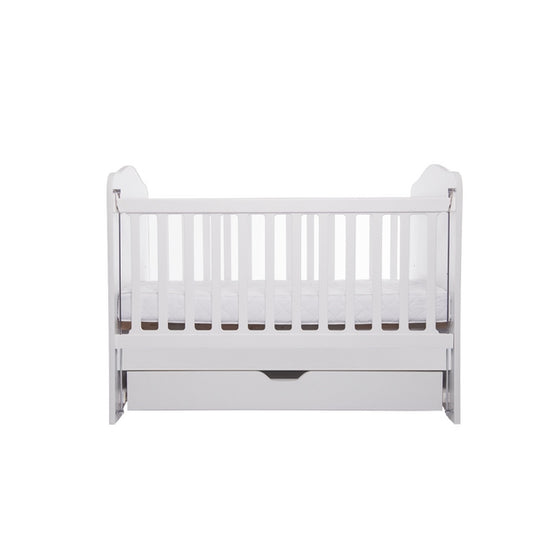 Patut VESSANTI Como culisant cu sertar - Alb + Saltea cocos confort 120 x 60 x 12 cm