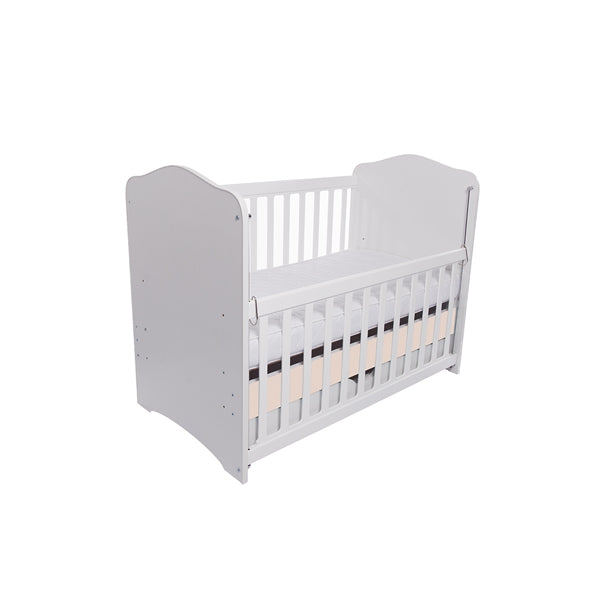 Patut VESSANTI Como culisant cu sertar - Alb cu Bej + Saltea cocos confort 120 x 60 x 12 cm