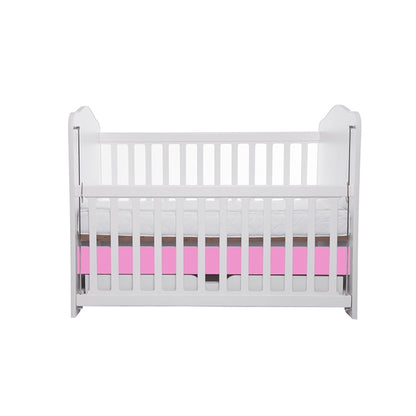 Patut VESSANTI Como culisant cu sertar - Alb cu Roz + Saltea cocos confort 120 x 60 x 12 cm