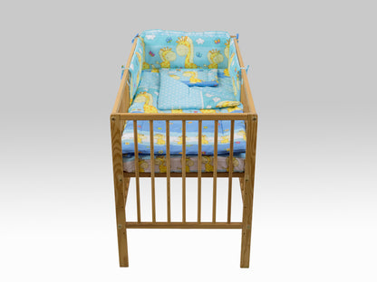 Lenjerie MyKids Happy Giraffe Albastru 5 Piese 120x60 cm