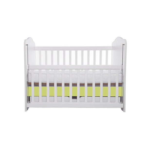 Patut VESSANTI Como culisant cu sertar - Alb cu Verde + Saltea cocos confort 120 x 60 x 12 cm