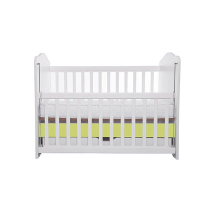 Patut VESSANTI Como culisant cu sertar - Alb cu Verde + Saltea cocos confort 120 x 60 x 12 cm