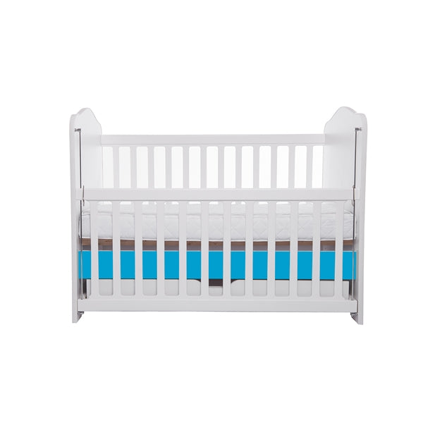 Patut VESSANTI Como culisant cu sertar - Alb cu Albastru + Saltea Cocos 10 cm