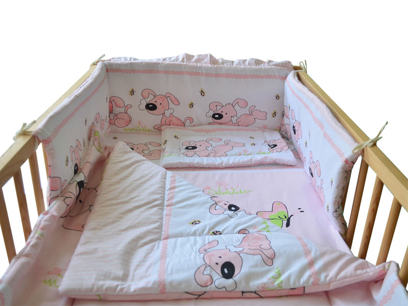 Lenjerie MyKids Catelus Roz 4 Piese 120x60