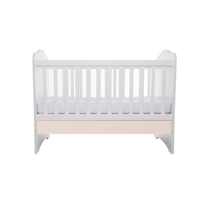 Patut VESSANTI Como fara sertar - Alb cu Bej + Saltea cocos confort 120 x 60 x 12 cm